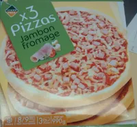 Pizzas Jambon Fromage (x 3), Surgelé