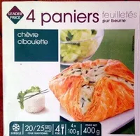 4 paniers feuilletés chèvre ciboulette