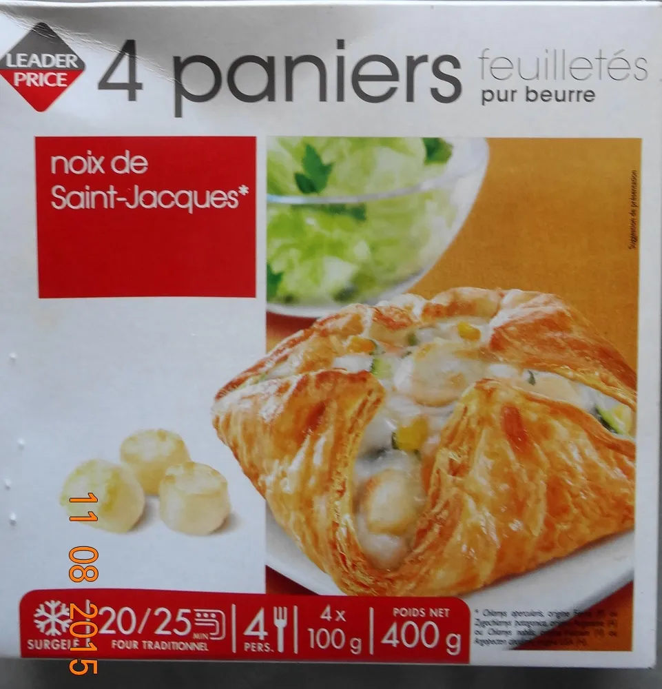 Paniers feuilletés noix de Saint-Jacques*