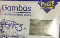 Gambas crevettes entieres crues