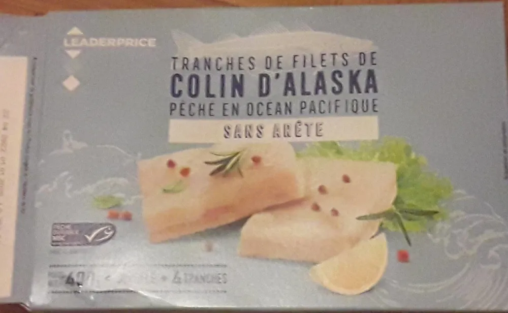 Tranches de filets de Colin d'Alaska