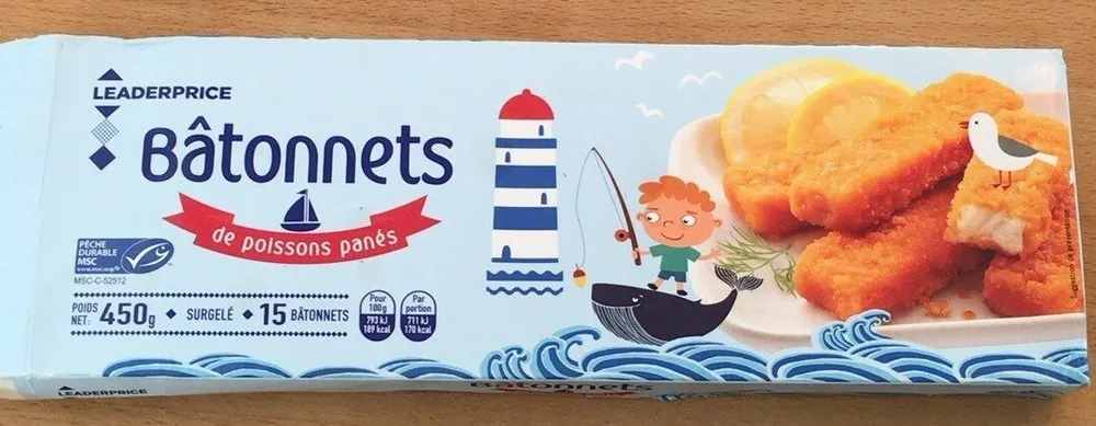 Batonnets de poisson panés