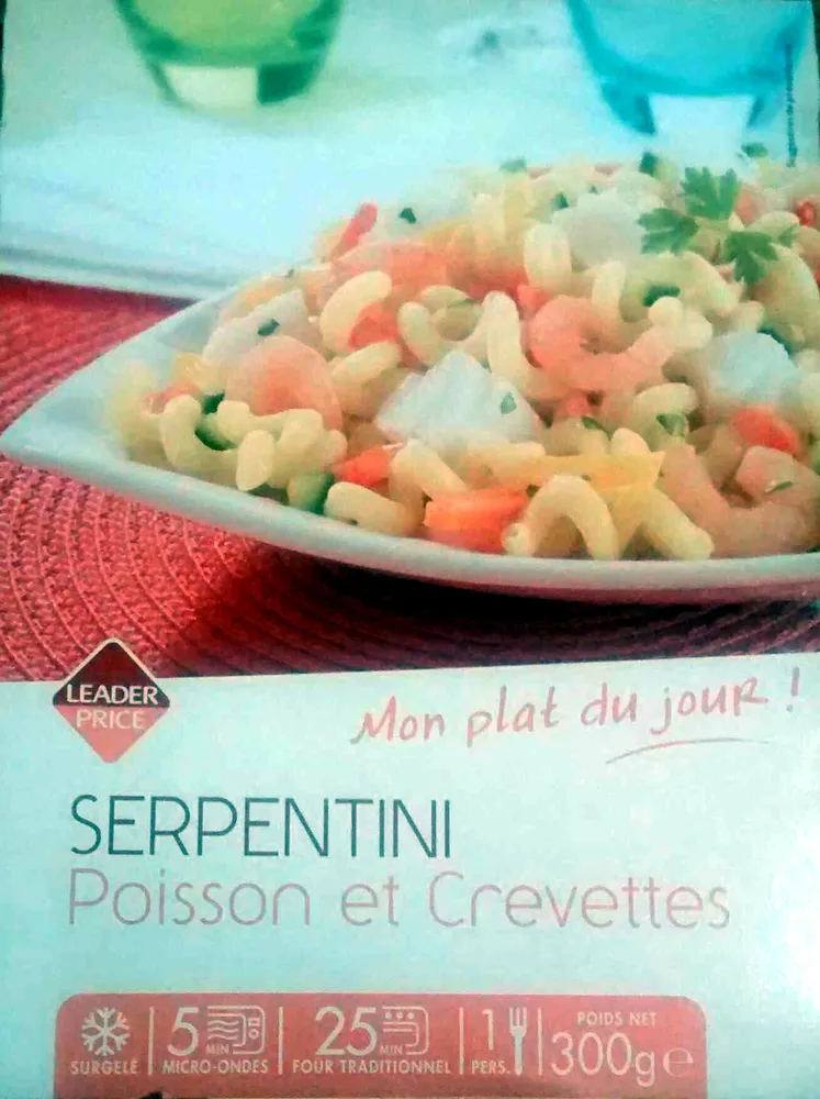 Serpentini Poisson et Crevettes, Surgelé
