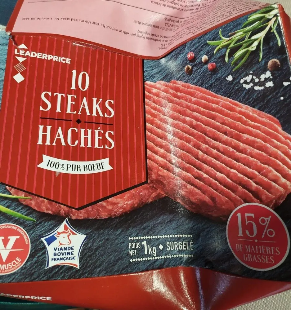 10 Steaks hachés 100% Pur boeuf