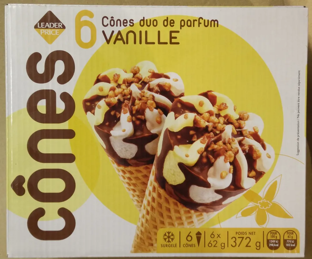 Cônes duo parfum vanille