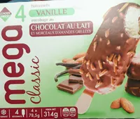 Bâtonnet vanille enrobage chocolat au lait amandes grillées