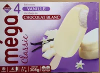 Méga classic - 4 Bâtonnets vanille au chocolat blanc