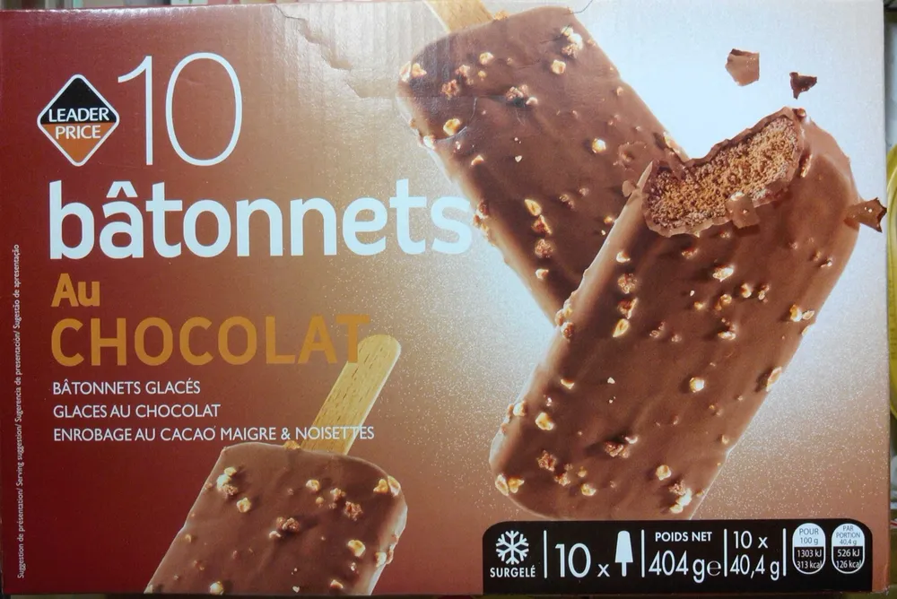 10 bâtonnets au chocolat