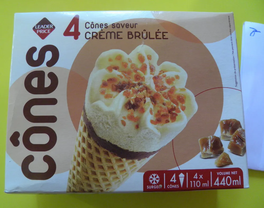 4 Cônes Crème brûlée