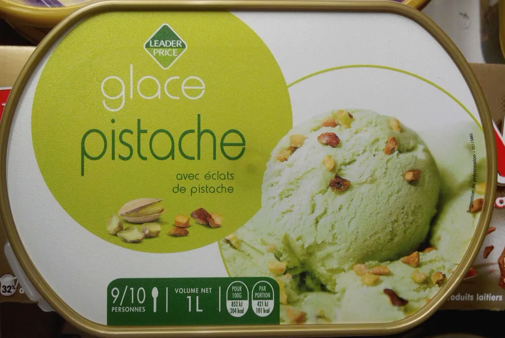 Glace pistache avec éclats de pistache