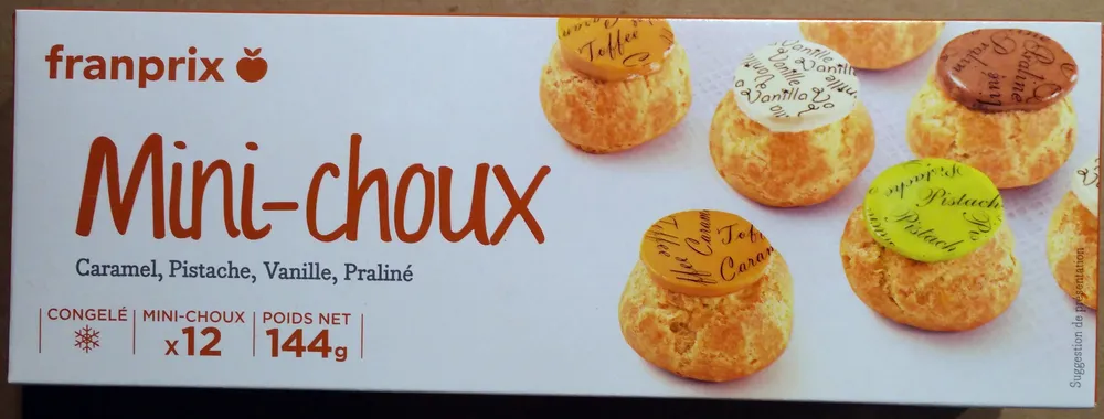 12 Mini-Choux Caramel - Pistache - Vanille - Praliné