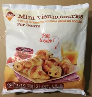Mini Viennoiseries Pur Beurre - 6 mini croissants - 6 mini pains au chocolat surgelés