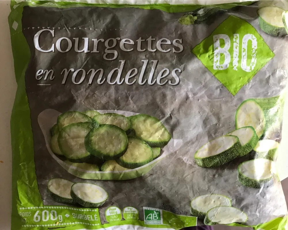Courgettes en rondelles bio
