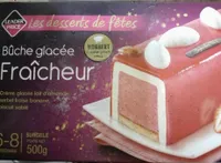 Bûche glacée Fraîcheur (lait d'amande, sorbet fraise banane, biscuit sablé)