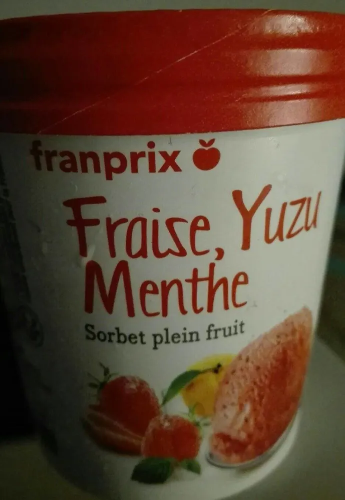 Glace fraise yuzu menthe