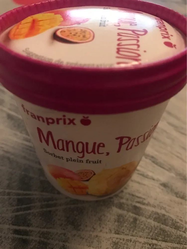 Mangue passion sorbet plein fruit