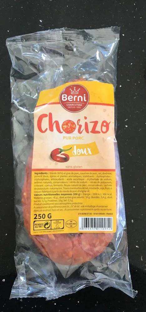 Chorizo Pur Porc Doux Courbe