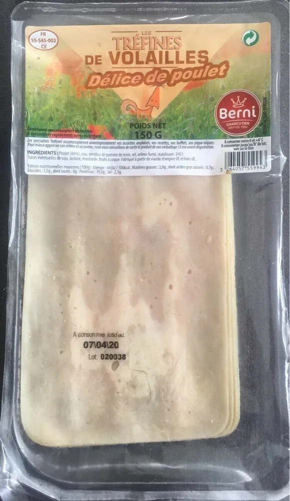 Les tréfines de volailles délice de poulet