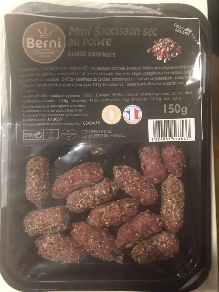 Mini saucisson sec au poivre