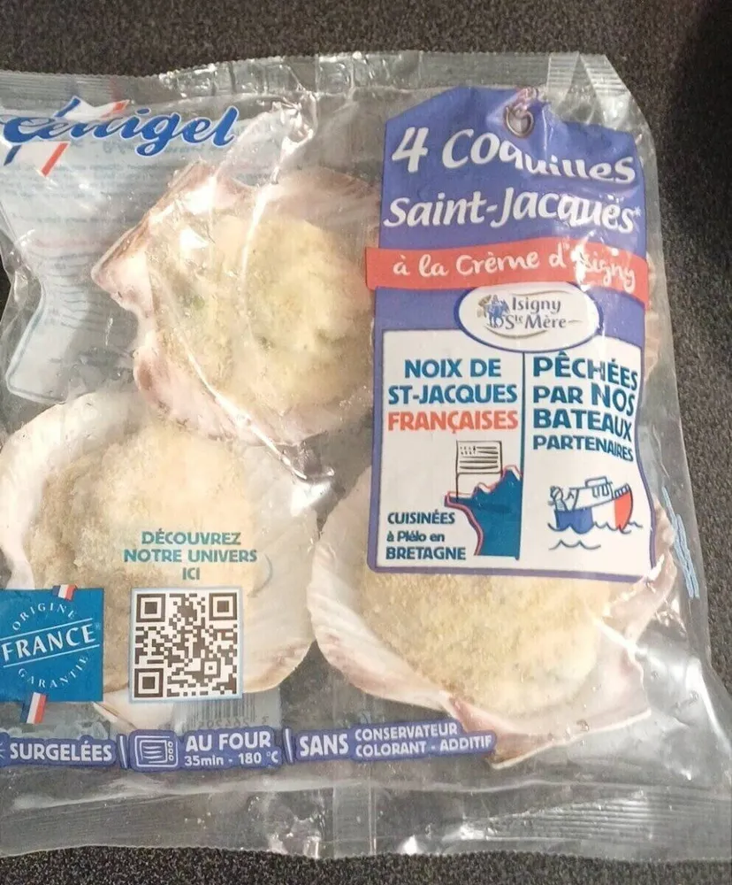 4 Coquilles Saint-Jacques à la crème d'Isigny
