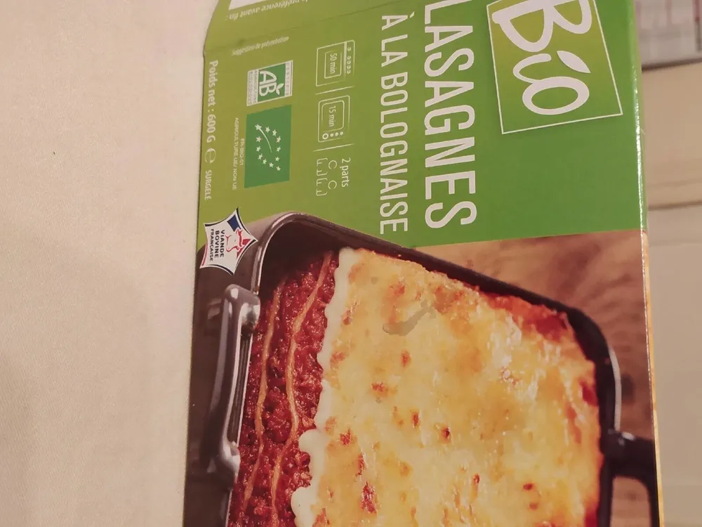 Lasagnes bolognaise bio