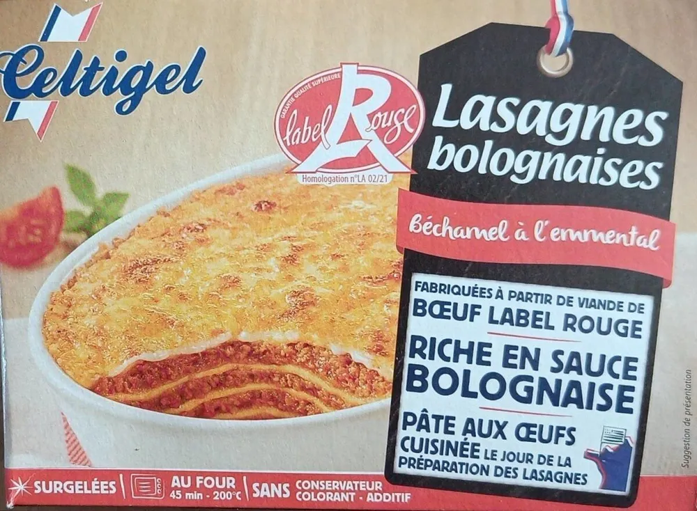 Lasagne bolognaises béchamel à l'emmental