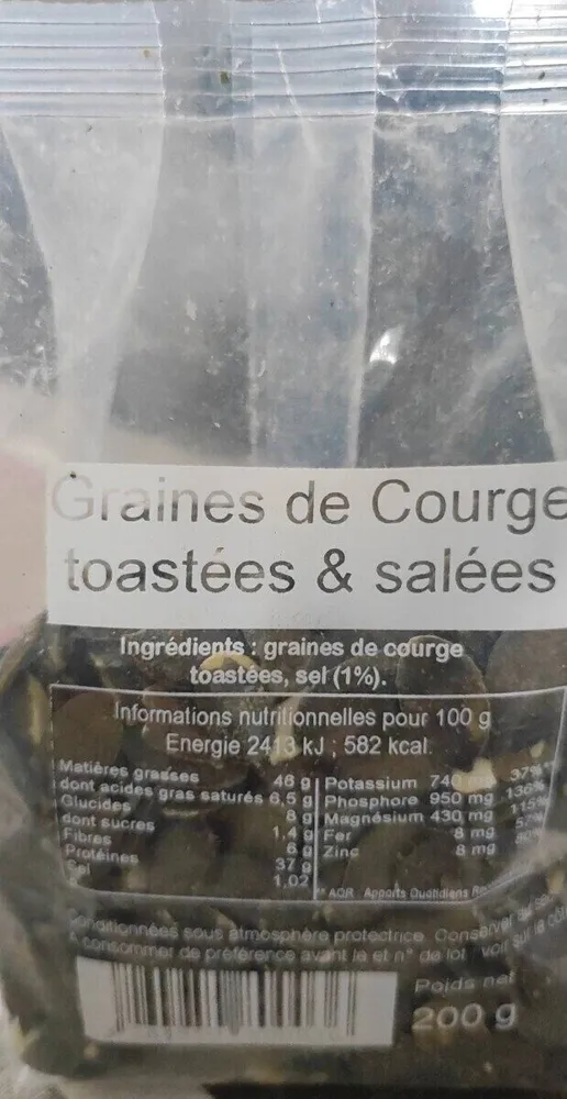 Graines de Courge toastées & Salées