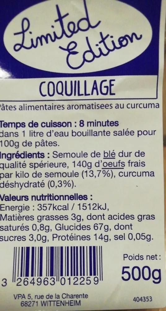 Pâtes coquillage