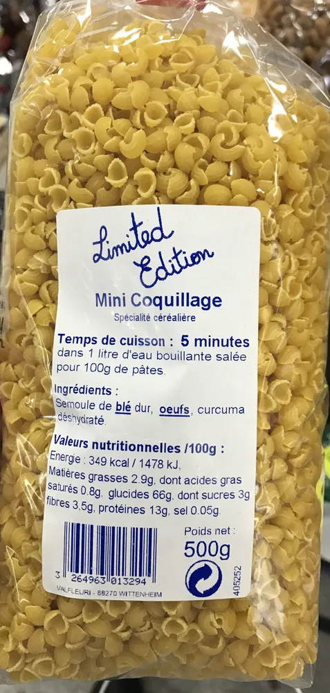 Mini coquillage spécialité céréalière