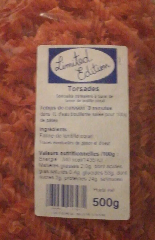 Torsades lentilles corail