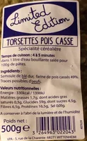 Torsettes pois casse