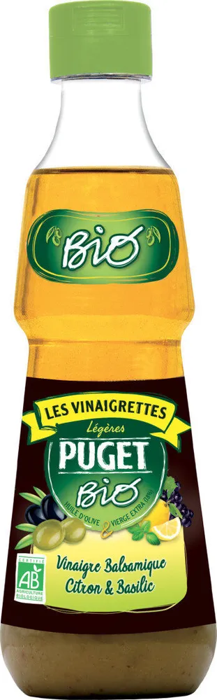 Vinaigrette légère Puget Bio  Vinaigre balsamique citron basilic