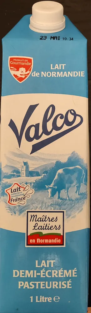Valco lait 1/2 ecreme frais
