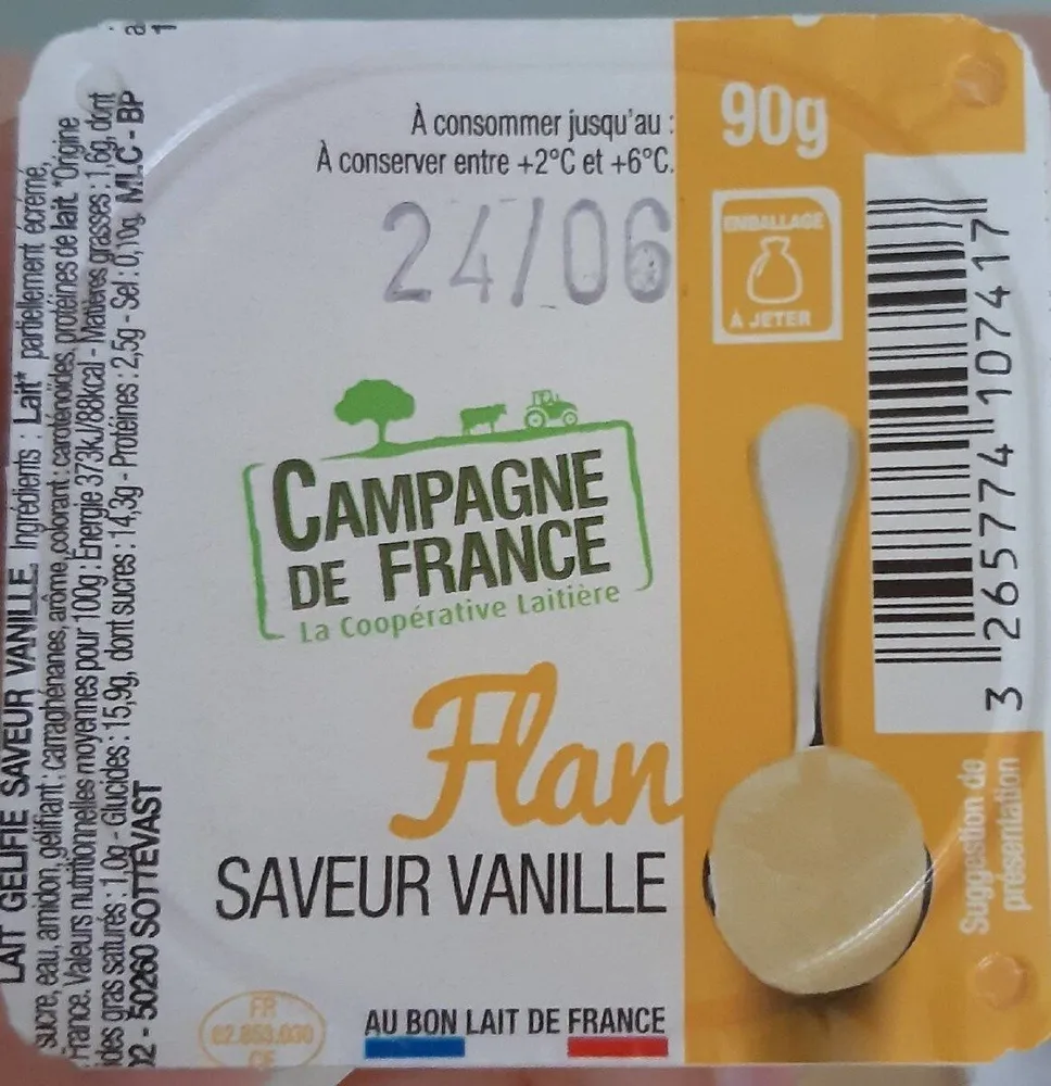 Flan, saveur vanille
