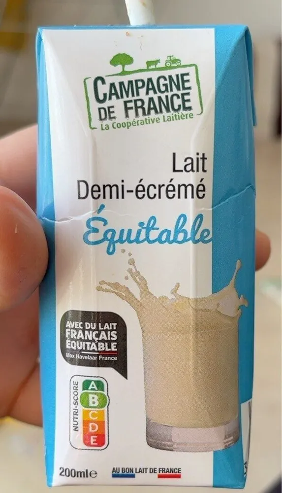 Lait demi écrémé