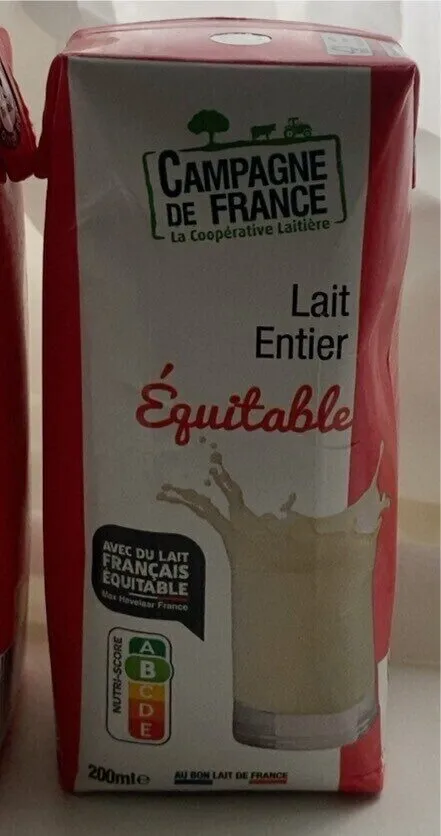 Lait entier équitable