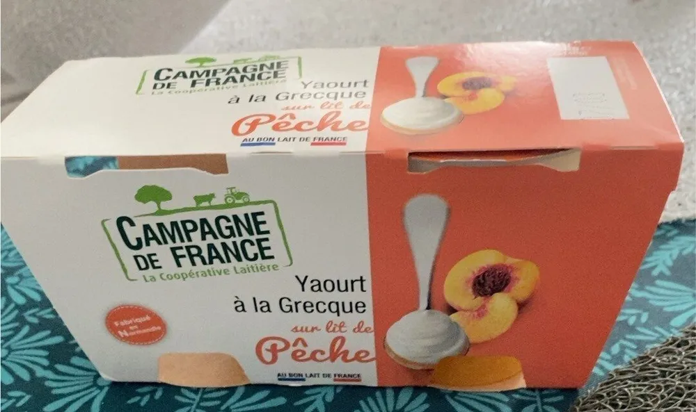 Yaourt à la grecque sur lit de pêche