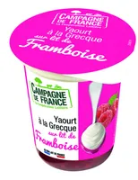 Yaourt à la grecque sur lit de framboise