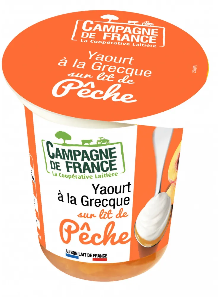 Yaourt à la Grecque sur lit de pêche