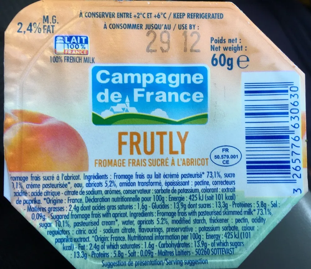 Frutly - Fromage frais sucré