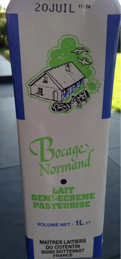 Blle 1L Lait Pasteurise 1 / 2 Ecreme Bocage Normand