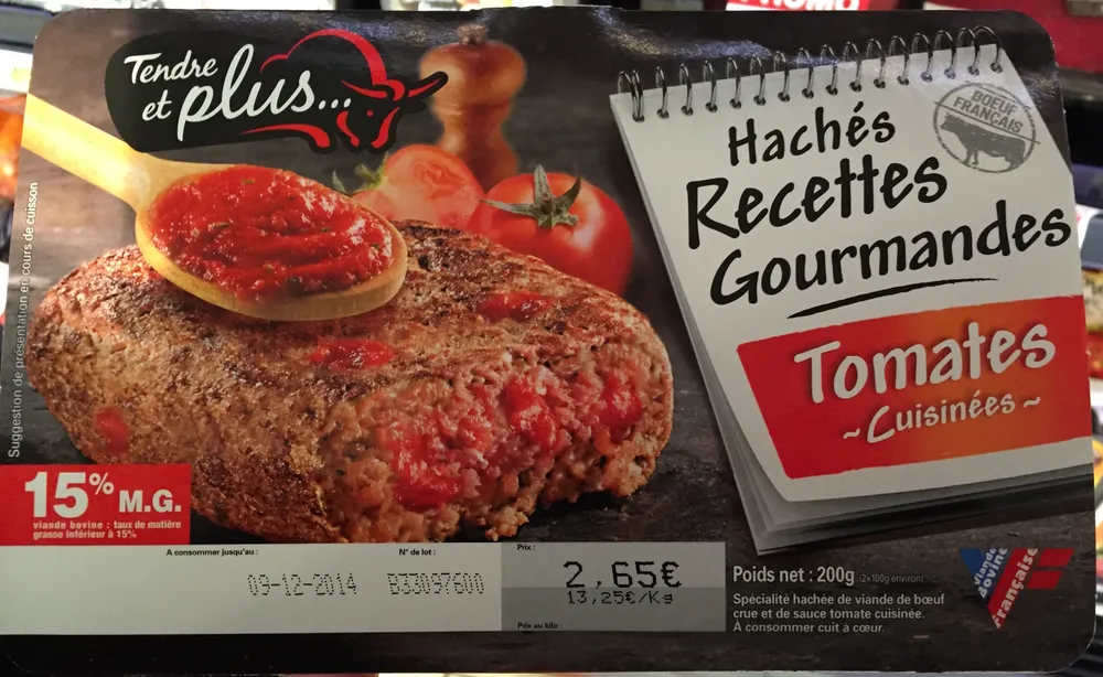Hachés recettes gourmandes Tomates cuisinées
