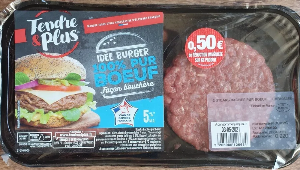 Idée burger 100% pur bœuf façon bouchère