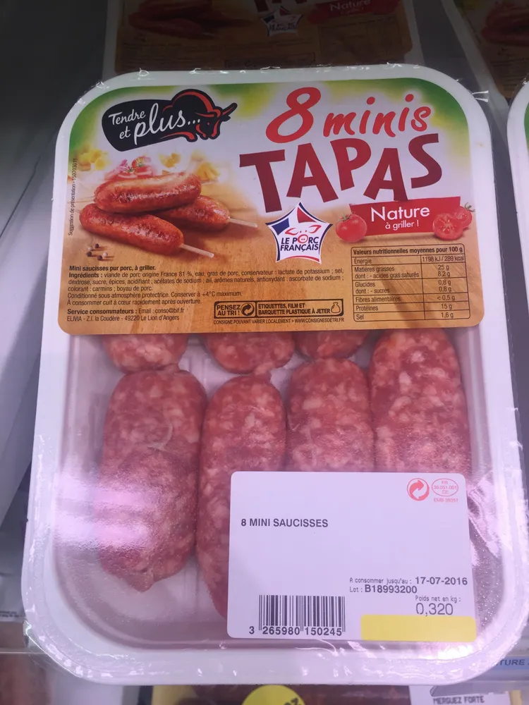 Mini-saucisses pur porc tapas