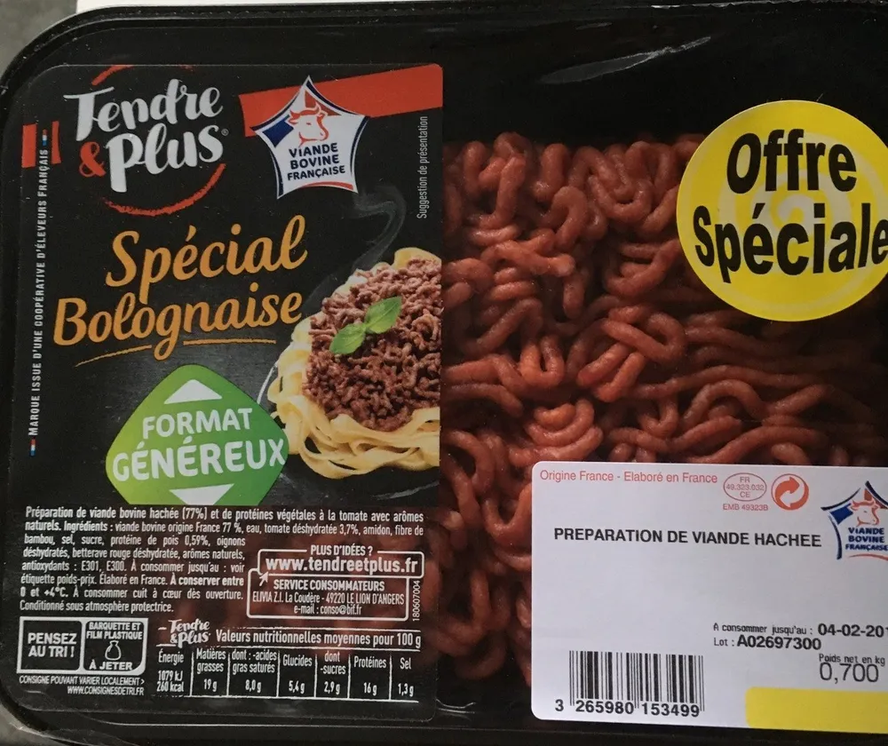 Viande hachée spécial bolognaise