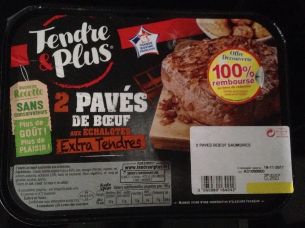 Pavés de boeuf aux echalotes