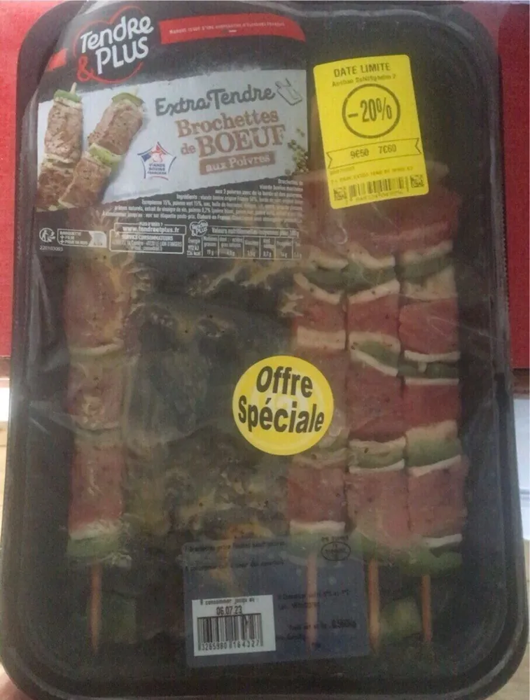 Brochettes de bœuf aux poivres