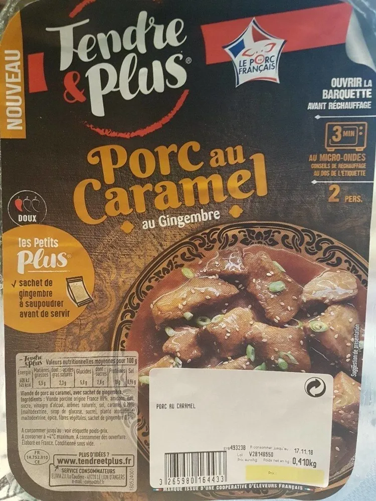 Porc au caramel et au gingembre