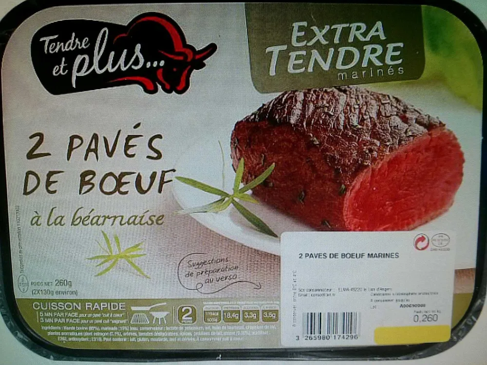 2 Pavés de Bœuf à la béarnaise extra tendre marinés
