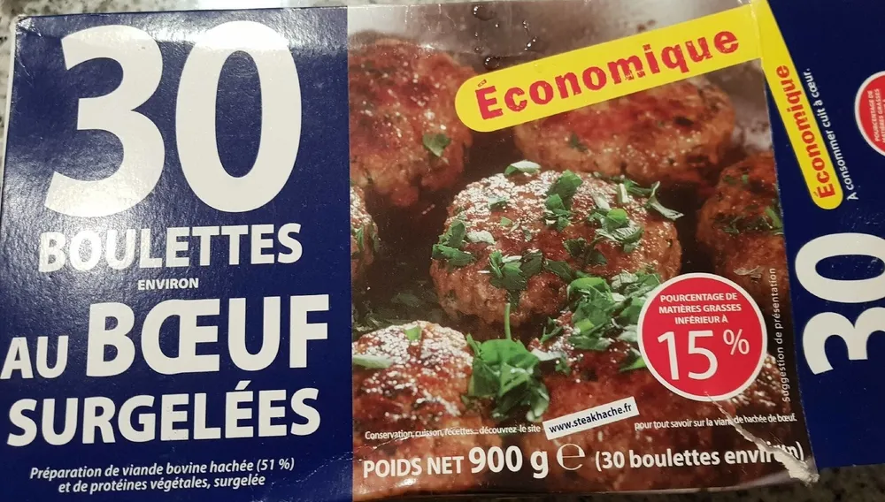 30 Boulettes au bœuf surgelées